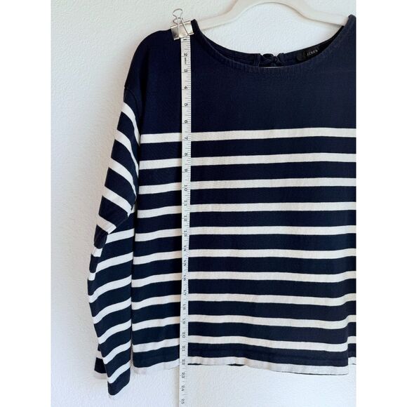 J.Crew Women's Mariner Cloth Bow Back Striped Long Sleeve Top in Navy & White S - Picture 10 of 12